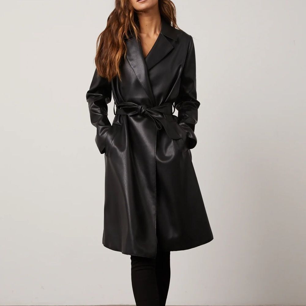 Bailey 44 Freya Vegan Leather Eco Trench In Black